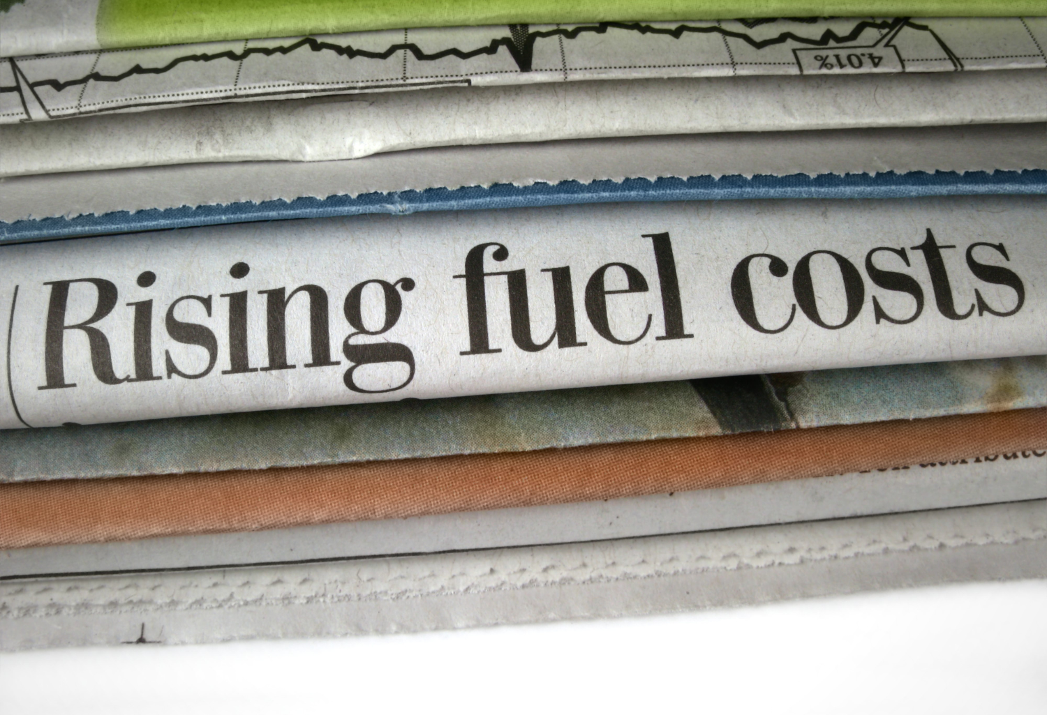 Newspaper saying rising fuel costs